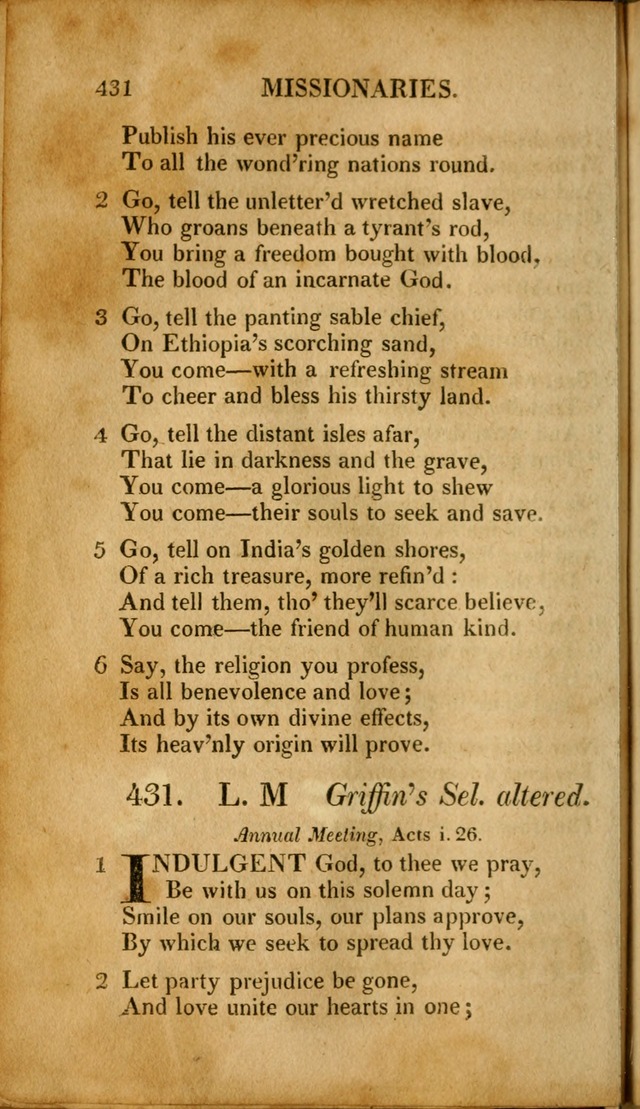 A New Selection of Nearly Eight Hundred Evangelical Hymns, from More than  200 Authors in England, Scotland, Ireland, & America, including a great number of originals, alphabetically arranged page 443