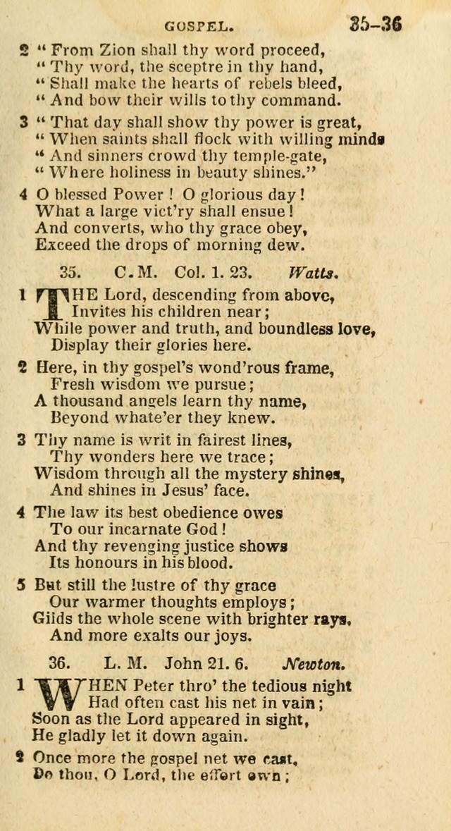 A New Selection of Psalms, Hymns and Spiritual Songs: from the best authors; designed for the use of conference meetings, private circles, and congregations (21st ed. with an appendix) page 19