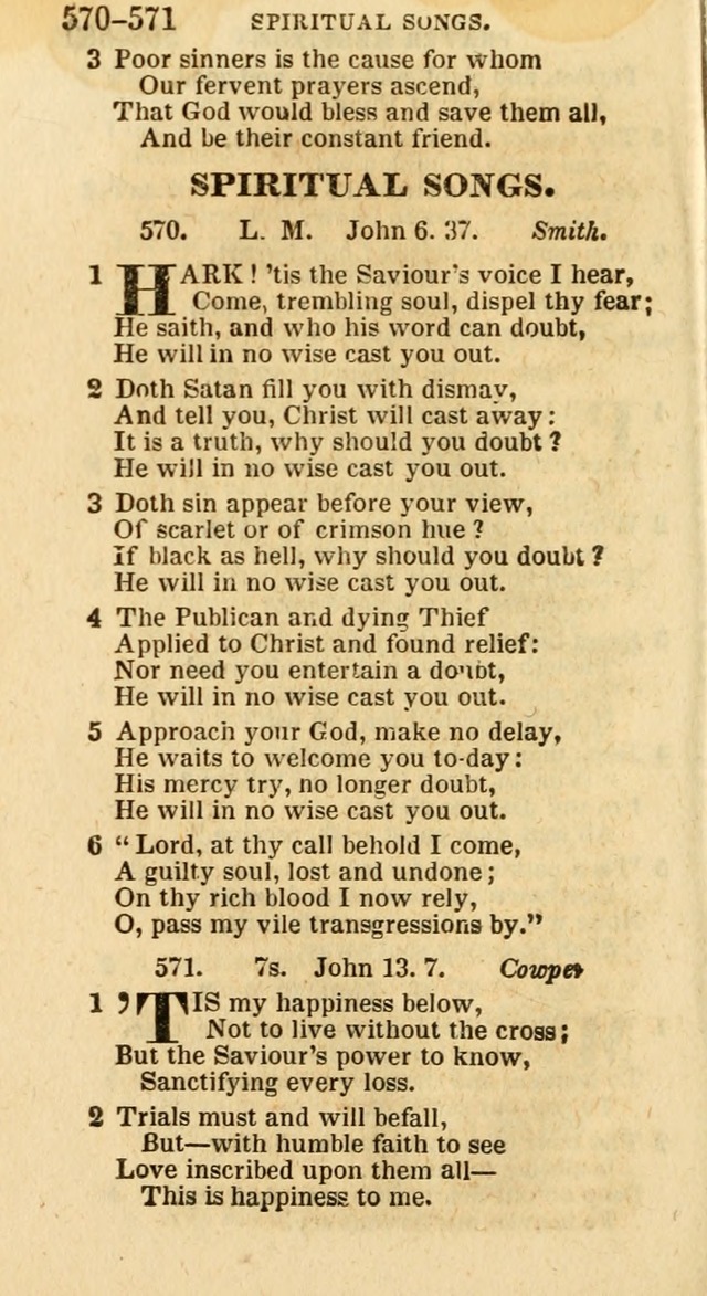 A New Selection of Psalms, Hymns and Spiritual Songs: from the best authors; designed for the use of conference meetings, private circles, and congregations (21st ed. with an appendix) page 302