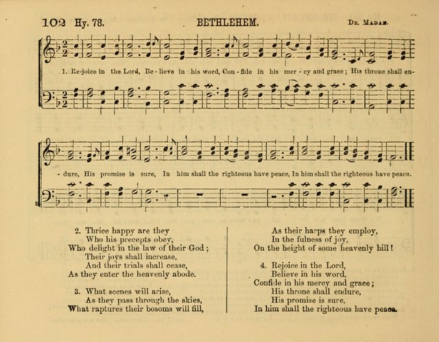 The New Sabbath School Hosanna: enlarged and improved: a choice collection of popular hymns and tunes, original and selected: for the Sunday school and the family circle... page 102