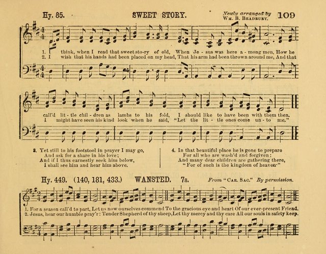 The New Sabbath School Hosanna: enlarged and improved: a choice collection of popular hymns and tunes, original and selected: for the Sunday school and the family circle... page 109