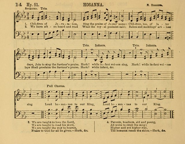 The New Sabbath School Hosanna: enlarged and improved: a choice collection of popular hymns and tunes, original and selected: for the Sunday school and the family circle... page 14