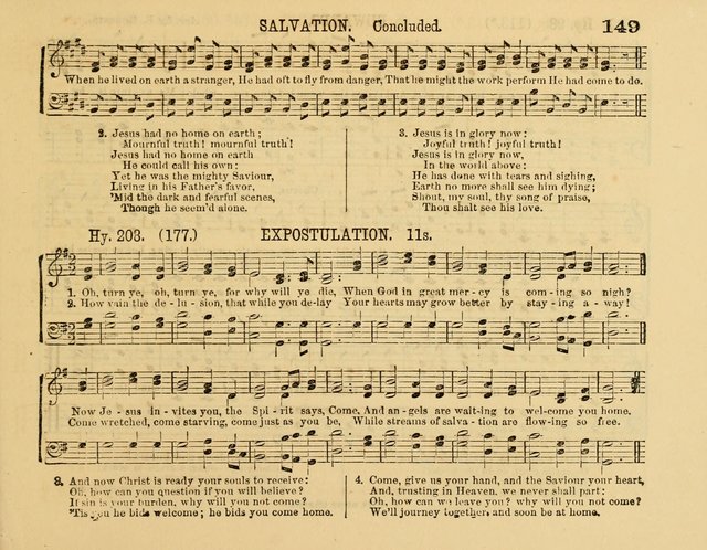 The New Sabbath School Hosanna: enlarged and improved: a choice collection of popular hymns and tunes, original and selected: for the Sunday school and the family circle... page 149