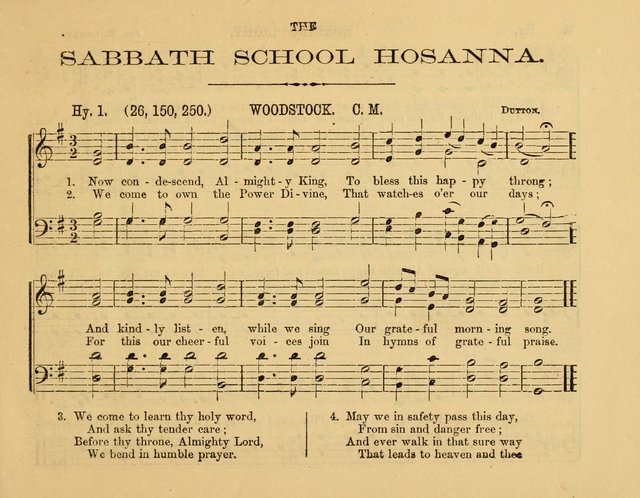 The New Sabbath School Hosanna: enlarged and improved: a choice collection of popular hymns and tunes, original and selected: for the Sunday school and the family circle... page 3