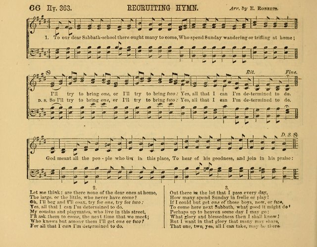 The New Sabbath School Hosanna: enlarged and improved: a choice collection of popular hymns and tunes, original and selected: for the Sunday school and the family circle... page 66