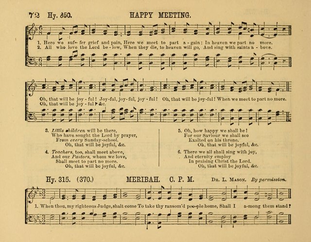 The New Sabbath School Hosanna: enlarged and improved: a choice collection of popular hymns and tunes, original and selected: for the Sunday school and the family circle... page 72