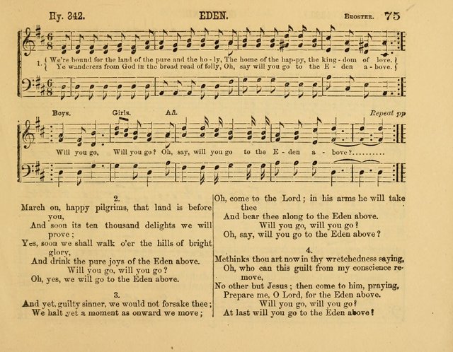 The New Sabbath School Hosanna: enlarged and improved: a choice collection of popular hymns and tunes, original and selected: for the Sunday school and the family circle... page 75