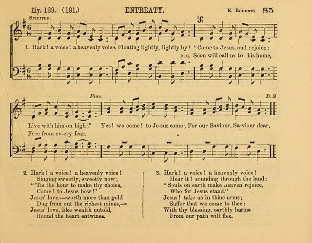 The New Sabbath School Hosanna: enlarged and improved: a choice collection of popular hymns and tunes, original and selected: for the Sunday school and the family circle... page 85