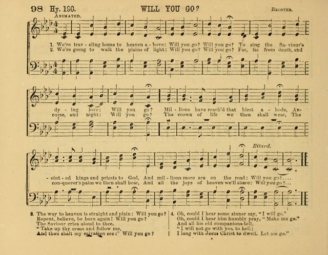 The New Sabbath School Hosanna: enlarged and improved: a choice collection of popular hymns and tunes, original and selected: for the Sunday school and the family circle... page 98