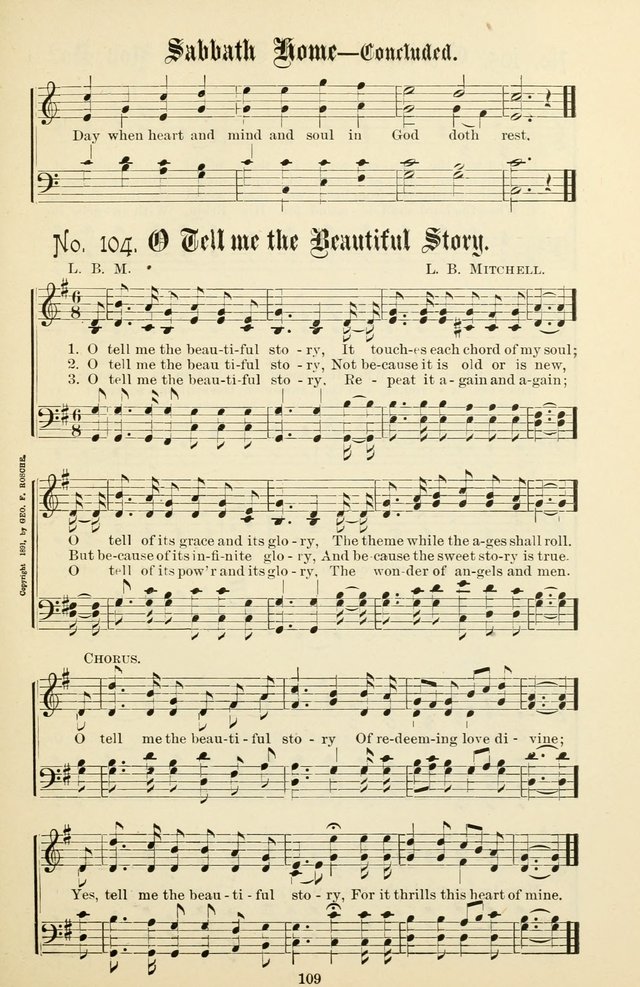 The New Song: for the Sunday school, societies of Christian Endeavor, and other religious exercises page 109