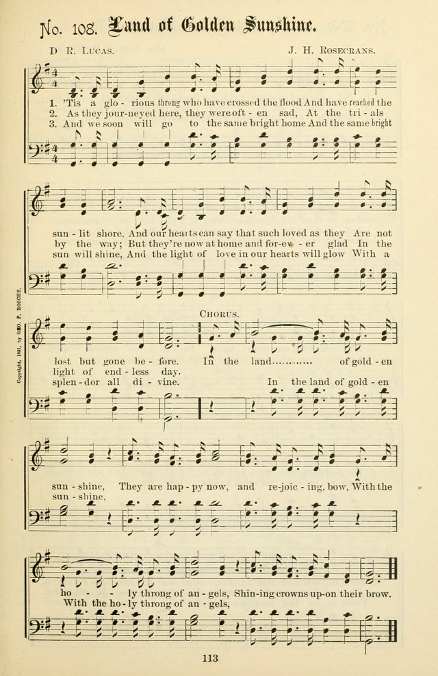 The New Song: for the Sunday school, societies of Christian Endeavor, and other religious exercises page 113