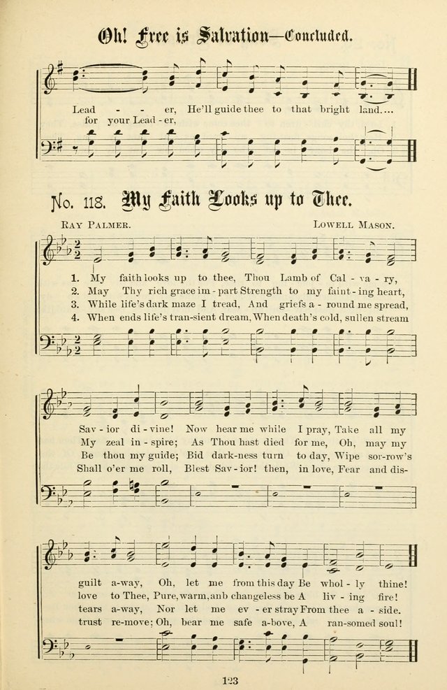 The New Song: for the Sunday school, societies of Christian Endeavor, and other religious exercises page 123