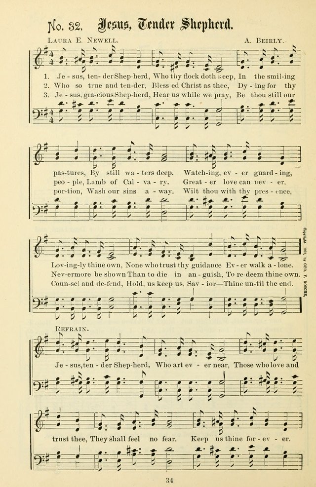 The New Song: for the Sunday school, societies of Christian Endeavor, and other religious exercises page 34