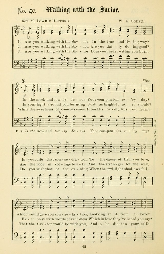 The New Song: for the Sunday school, societies of Christian Endeavor, and other religious exercises page 42