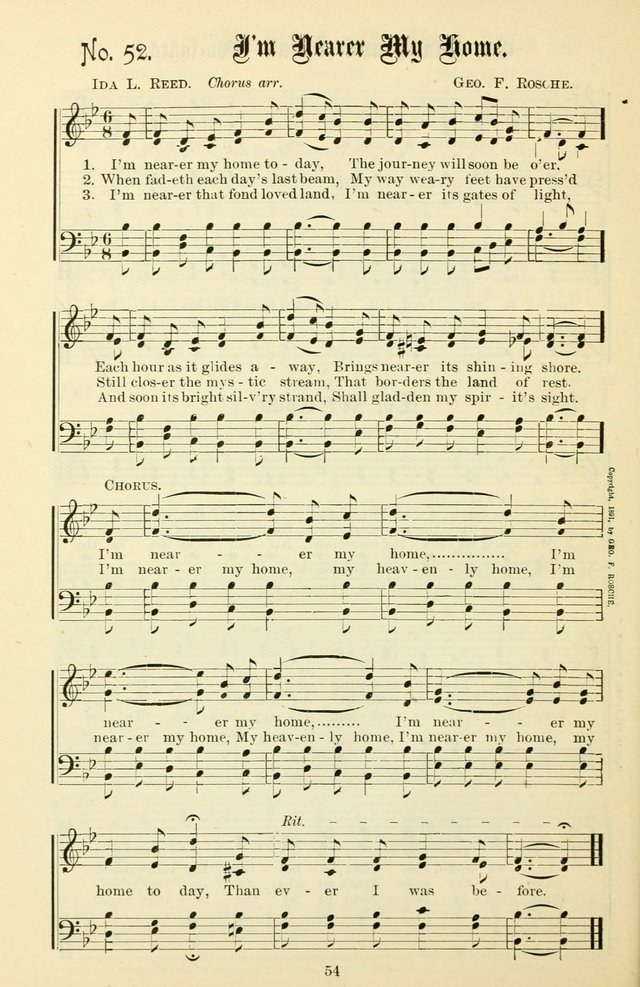 The New Song: for the Sunday school, societies of Christian Endeavor, and other religious exercises page 54