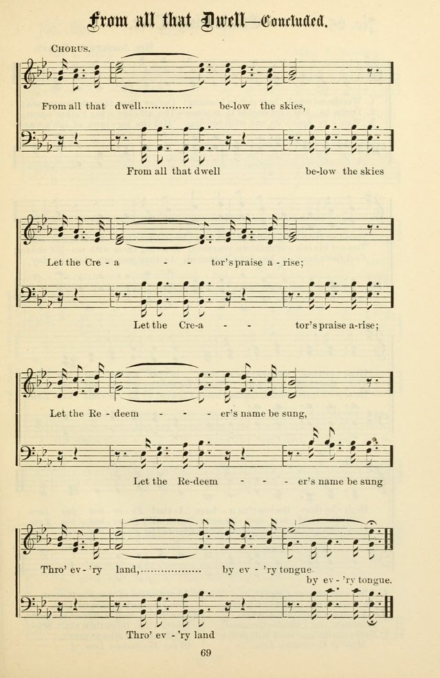 The New Song: for the Sunday school, societies of Christian Endeavor, and other religious exercises page 69