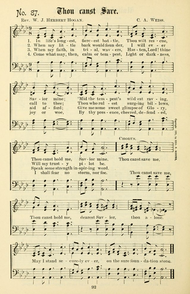 The New Song: for the Sunday school, societies of Christian Endeavor, and other religious exercises page 92