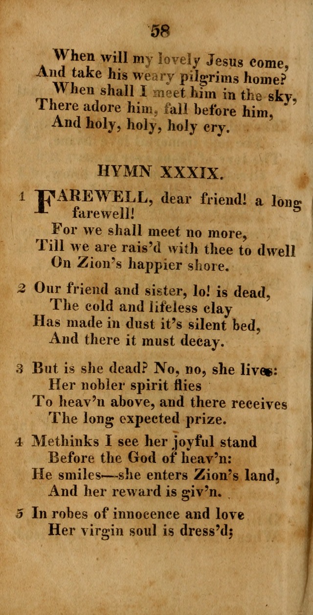 A New Selection of Hymns: compiled from various authors: with a number of original hymns that have never before appeared in print page 58