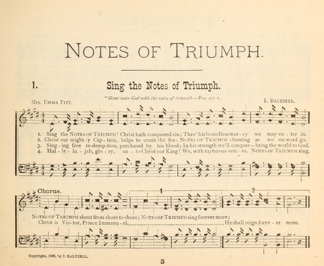 Notes of Triumph: for the Sunday School page 1