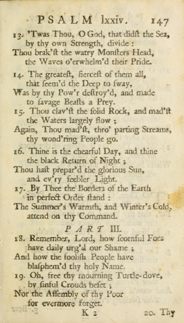 A New Version of the Psalms of David: Fitted to the Tunes Used in Churches page 147