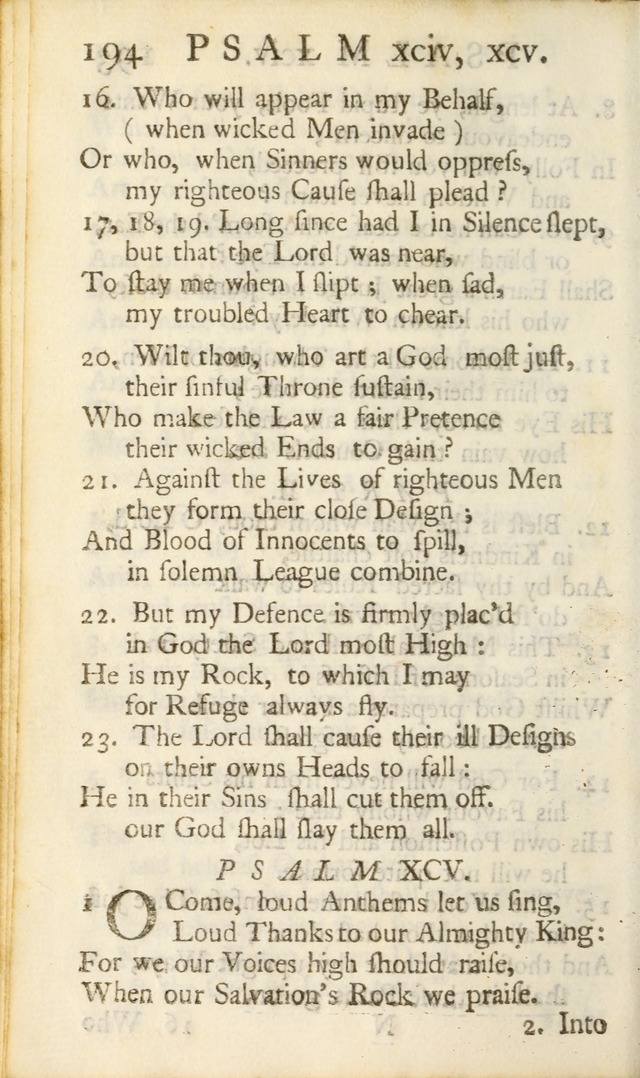 A New Version of the Psalms of David: Fitted to the Tunes Used in Churches page 194