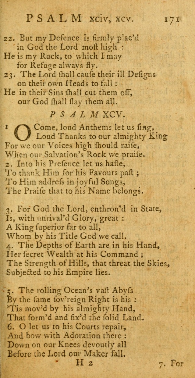 A New Version of the Psalms of David: fitted to the Tunes used in Churches page 171