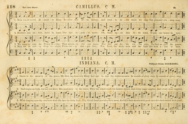 The New York Choralist: a new and copious collection of Psalm and hymn tunes adapted to all the various metres in general use with a large variety of anthems and set pieces page 118