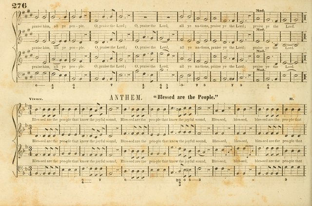 The New York Choralist: a new and copious collection of Psalm and hymn tunes adapted to all the various metres in general use with a large variety of anthems and set pieces page 276