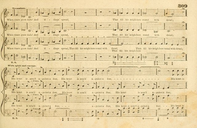 The New York Choralist: a new and copious collection of Psalm and hymn tunes adapted to all the various metres in general use with a large variety of anthems and set pieces page 309