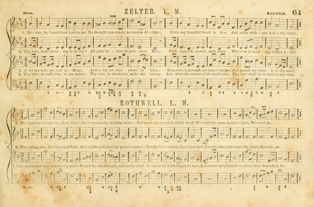 The New York Choralist: a new and copious collection of Psalm and hymn tunes adapted to all the various metres in general use with a large variety of anthems and set pieces page 61