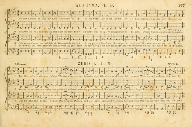 The New York Choralist: a new and copious collection of Psalm and hymn tunes adapted to all the various metres in general use with a large variety of anthems and set pieces page 67