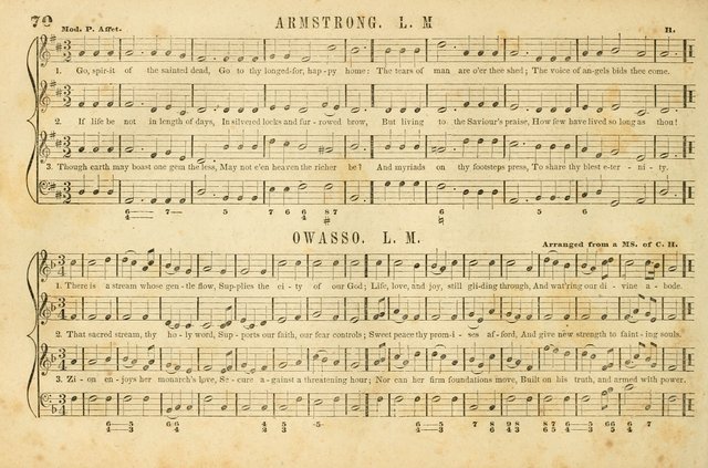 The New York Choralist: a new and copious collection of Psalm and hymn tunes adapted to all the various metres in general use with a large variety of anthems and set pieces page 70