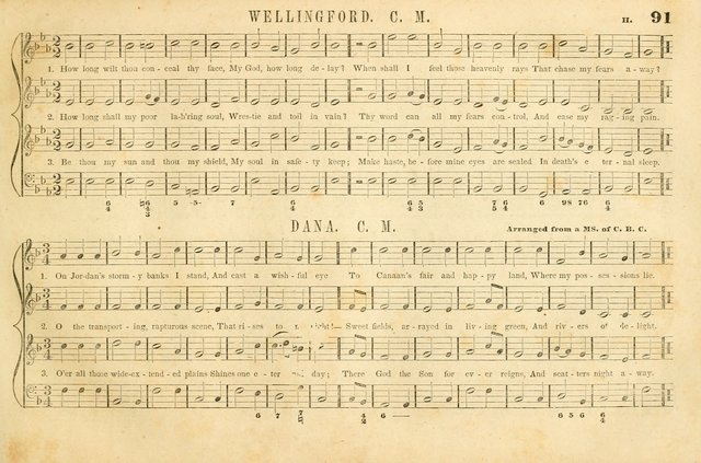 The New York Choralist: a new and copious collection of Psalm and hymn tunes adapted to all the various metres in general use with a large variety of anthems and set pieces page 91