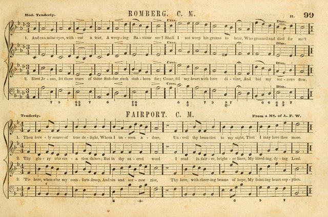 The New York Choralist: a new and copious collection of Psalm and hymn tunes adapted to all the various metres in general use with a large variety of anthems and set pieces page 99