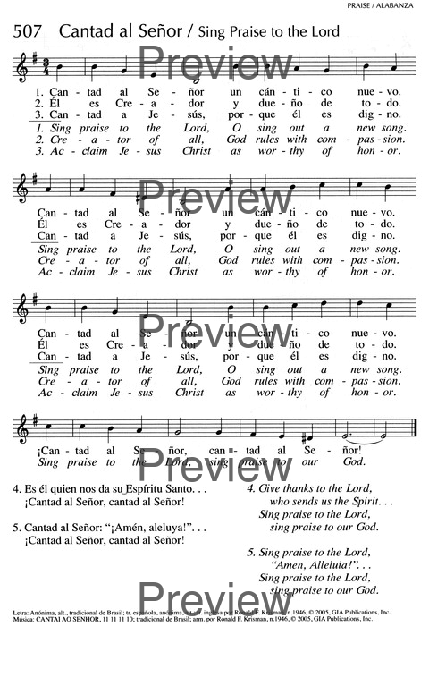 Oramos Cantando = We Pray In Song page 511