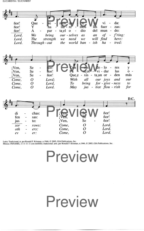 Oramos Cantando = We Pray In Song page 848