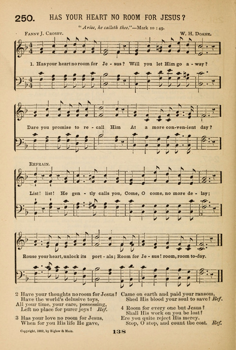 Our Glad Hosanna: for the service of Song in the Sunday School, the Social Gathering, and the Prayer Meeting page 138