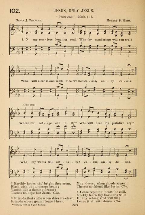 Our Glad Hosanna: for the service of Song in the Sunday School, the Social Gathering, and the Prayer Meeting page 58