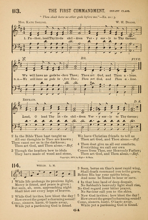 Our Glad Hosanna: for the service of Song in the Sunday School, the Social Gathering, and the Prayer Meeting page 64