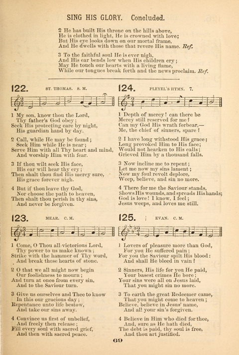 Our Glad Hosanna: for the service of Song in the Sunday School, the Social Gathering, and the Prayer Meeting page 69