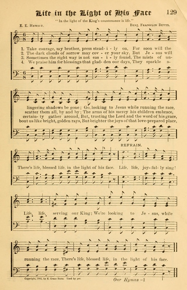 Our Hymns: compiled for use in the services of the Baptist Temple page 129