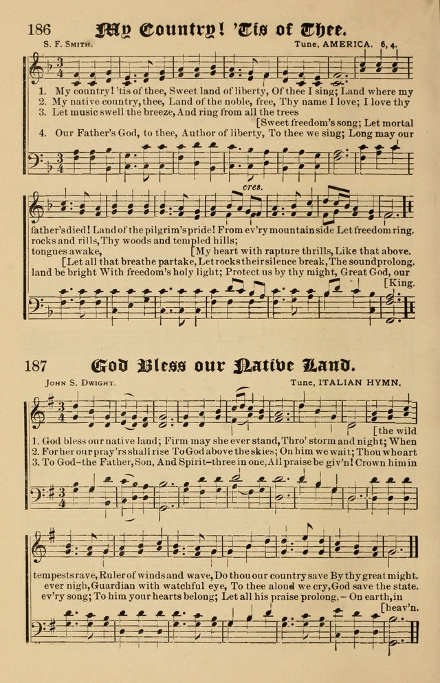 Our Hymns: compiled for use in the services of the Baptist Temple page 186