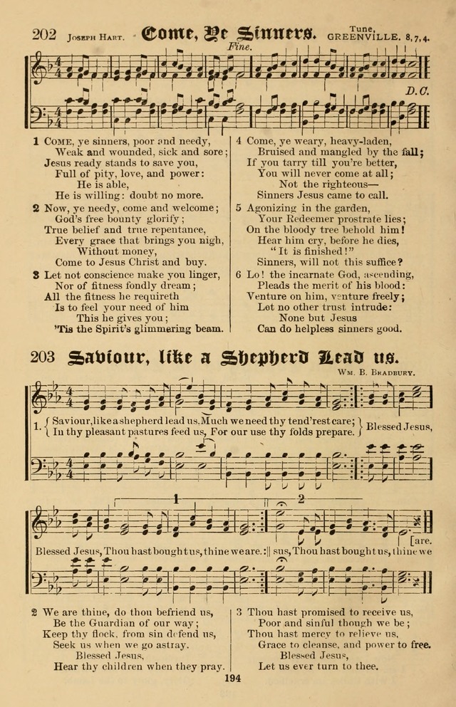 Our Hymns: compiled for use in the services of the Baptist Temple page 194