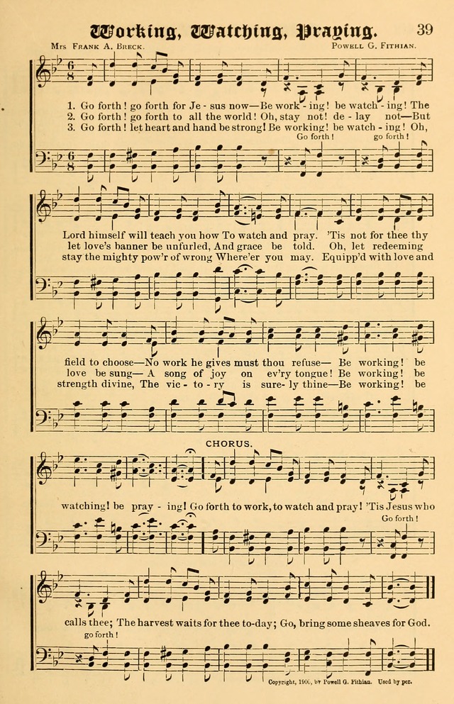 Our Hymns: compiled for use in the services of the Baptist Temple page 39