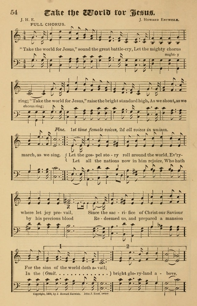 Our Hymns: compiled for use in the services of the Baptist Temple page 54