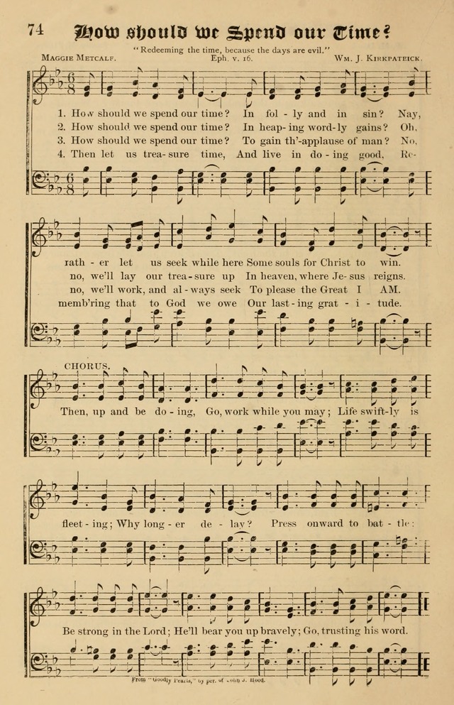 Our Hymns: compiled for use in the services of the Baptist Temple page 74