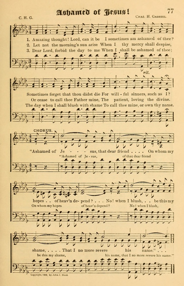 Our Hymns: compiled for use in the services of the Baptist Temple page 77