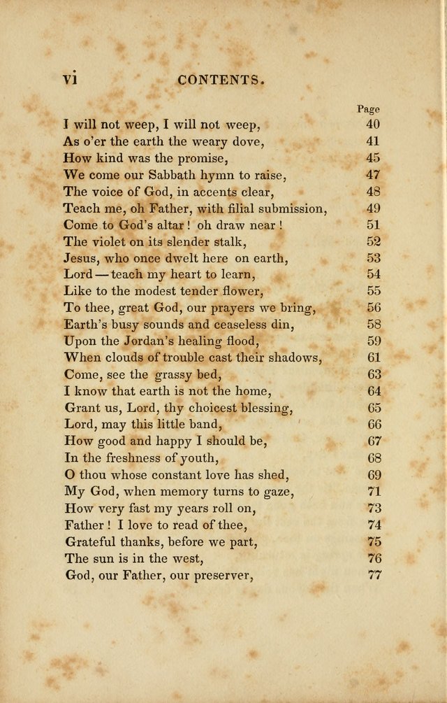 Original Hymns for Sabbath Schools page viii