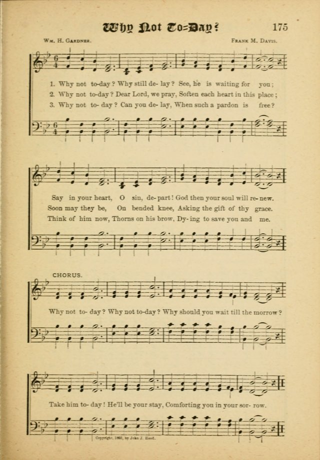 Our Praise in Song: a collection of hymns and sacred melodies, adapted for use by Sunday schools, Endeavor societies, Epworth Leagues, evangelists, pastors, choristers, etc. page 175