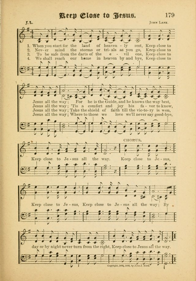 Our Praise in Song: a collection of hymns and sacred melodies, adapted for use by Sunday schools, Endeavor societies, Epworth Leagues, evangelists, pastors, choristers, etc. page 179